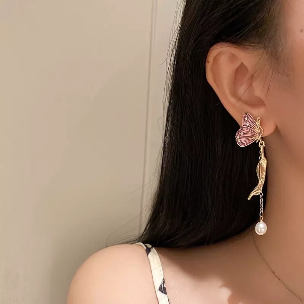 Long Tassel Sweet Pearl Drop Earrings